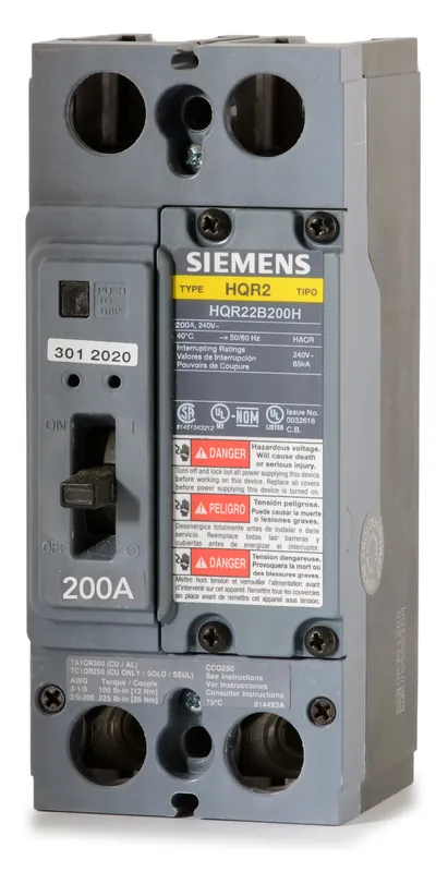 Siemens HQR22B200H - 200A 2 Pole Molded Case Circuit Breaker Same Day Shipping
