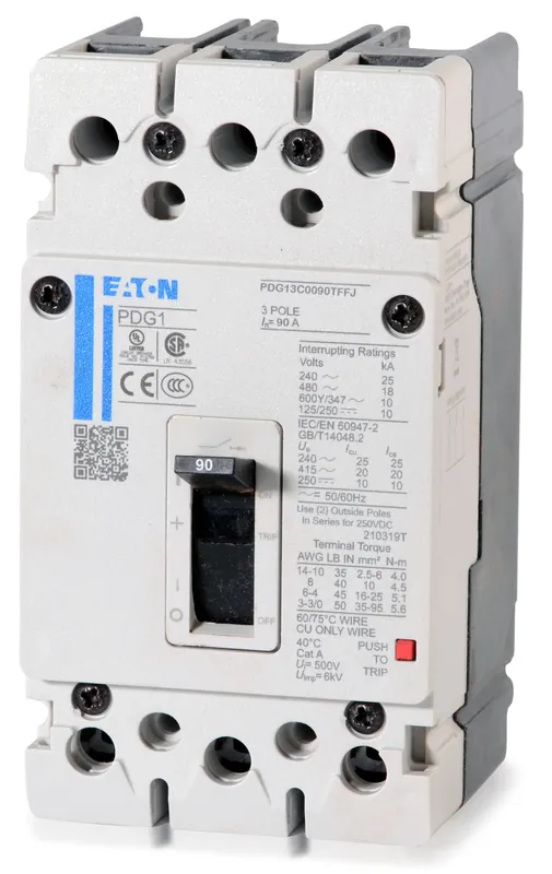 Certified Eaton / Cutler-Hammer PDG13C0090TFFJ - 90A 3 Pole Molded Case Circuit Breaker