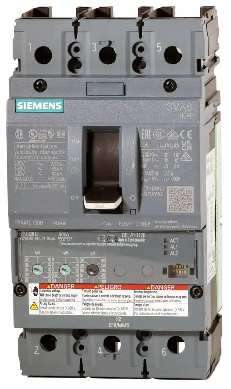 Siemens 3VA6460-6HL31-0AA0 - 600A 3 Pole Molded Case Circuit Breaker New Arrival