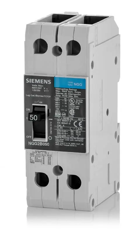 Discount Siemens NGG2B050 - 50A 2 Pole Molded Case Circuit Breaker