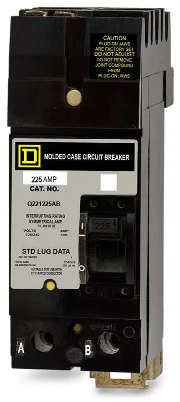 Square D Q221225AB - 225A 2 Pole Molded Case Circuit Breaker Final Sale