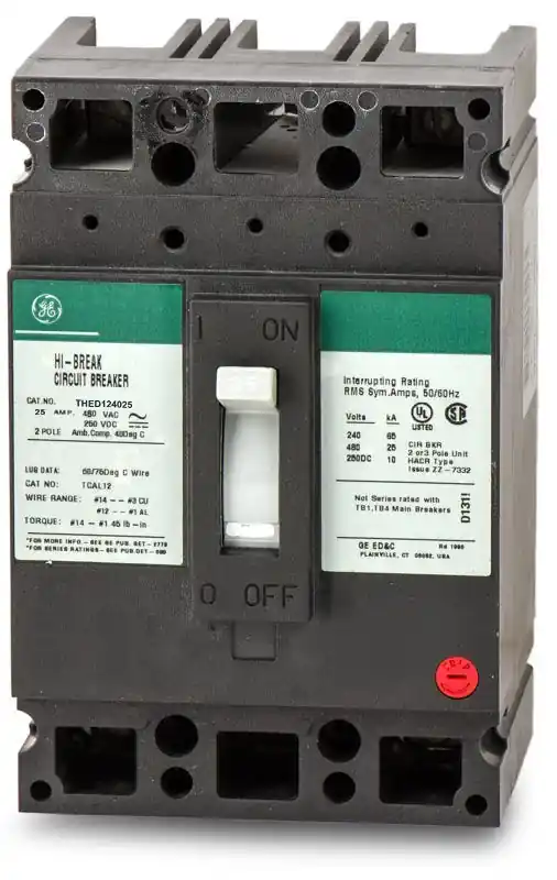 ABB / General Electric THED124025 - 25A 2 Pole Molded Case Circuit Breaker High Quality