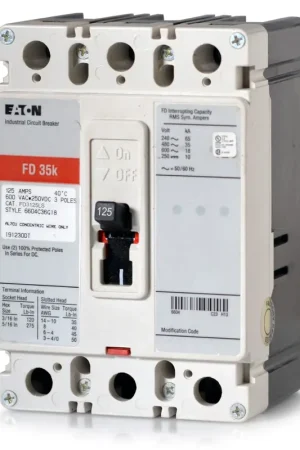 Clearance Eaton / Cutler-Hammer FD3125LS - 125A 3 Pole Molded Case Circuit Breaker