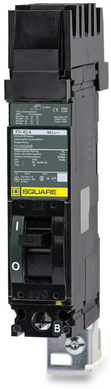 Hot Deal Square D FH16040B - 40A 1 Pole Molded Case Circuit Breaker