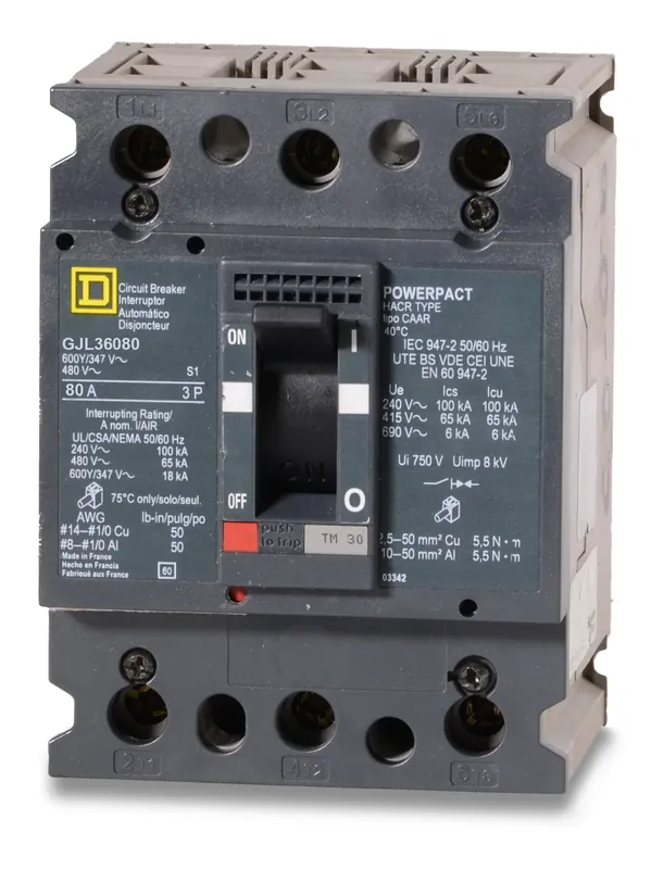 Affordable Schneider Electric GJL36080 - 80A 3 Pole Molded Case Circuit Breaker
