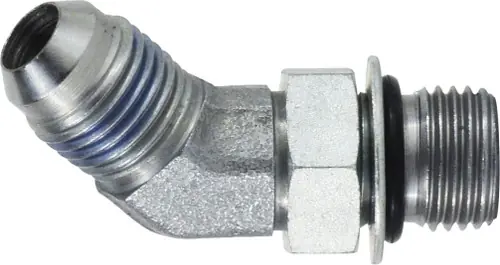 Midland Metal 6802NWO20 45 deg Elbow, 1-1/4 in MJIC x 1-1/4 in Male ORB, Steel Premium