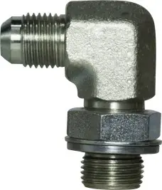 Midland Metal 7202NWO108 90 deg Elbow, 7/8 in JIC x 1/2 in Male BSPP, Steel Authentic