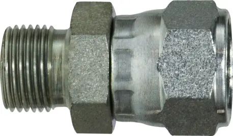 Midland Metal 702286 Adapter, 1/2 in Female JIC x 3/8 in Male BSPP Swivel, Steel Fresh Stock