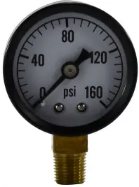 Midland Metal 80501 Pneumatic Pressure Gauge, 1-1/2 in Dial, 0 to 15 psi Measuring Range, 1/8 in Connection Place Order