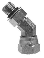 Midland Metal 6902NWO68 45 deg Swivel Adapter Elbow, 3/8 in Male ORB x 1/2 in FNPSM, Steel Hassle-Free Returns