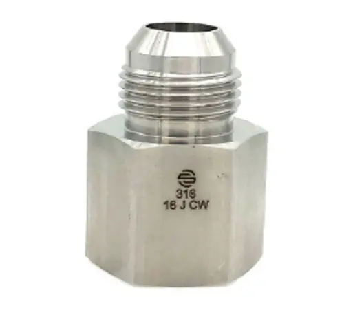 Stainless Adapters SS2405-08-08 Pipe Adapter, 1/2 in Male 37 deg JIC Flared x 1/2 in FNPT, Stainless Steel Price Cut