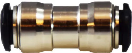 Clearance Midland Metal 20604N Straight Union, 12 mm Push-In x 12 mm Push-In, Brass, Nickel-Plated