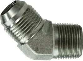 Instant Buy Midland Metal 250344 45 deg Straight Elbow, 1/4 in 37 deg JIC Male Flared x 1/4 in MPT, Steel