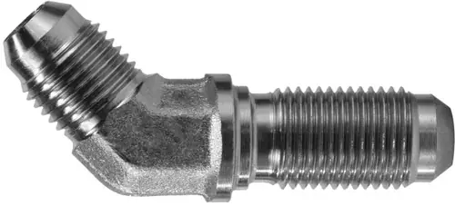 Special Discount Midland Metal 27024 Bulkhead 45 deg Union Elbow, 1/4 in 37 deg JIC Flared x 1/4 in 37 deg JIC Flared, Steel