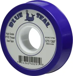 Midland Metal 982121 Thread Seal Tape, 3.5 mil Thick, 3/4 in W, 1368 in L, Blue, PTFE, 0.8 g/cc Density Trending