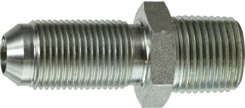 Midland Metal 270688 Bulkhead Connector, 1/2 in 37 deg JIC Flared x 1/2 in MPT, Steel Luxury