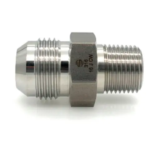 Reduced Price Stainless Adapters SS2404-08-04 Pipe Adapter, 1/2 in 37 deg JIC Male Flared x 1/4 in MNPT, Stainless Steel