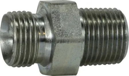 Crafted Midland Metal 782516 Hex Nipple, 1 in Male BSPP x 1 in MNPT, Steel