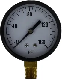 Best Seller Midland Metal 80034 Pneumatic Pressure Gauge, 2-1/2 in Dial, 0 to 100 psi Measuring Range, 1/4 in Connection