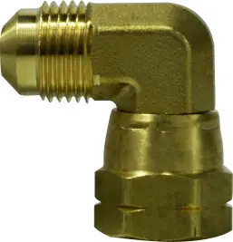 Midland Metal 10497 Swivel Elbow, 3/4 in SAE 45 deg Male Flared x 3/4 in SAE 45 deg Female Flared, Brass Don't Miss Out