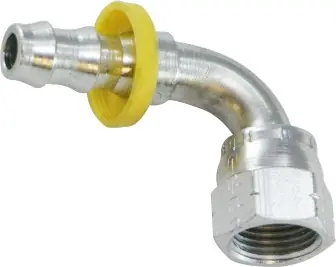 Same Day Shipping Midland Metal 30484 90 deg Elbow, 1/2 in Push-On Hose Barbed x 1/2 in Female SAE 45 deg/37 deg JIC Swivel