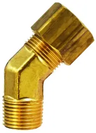 Crafted Midland Metal 18335 45 deg Elbow, 5/8 in Tube OD x 1/2 in Male NPTF, Brass