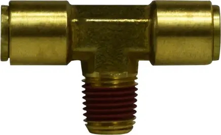 One Day Deal Midland Metal 720402 Branch Tee, 1/4 in Push-In x 1/8 in MIP x 1/4 in Push-In, Brass
