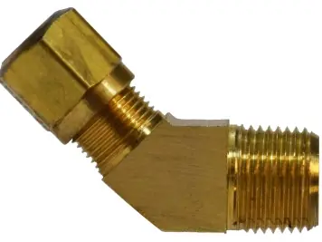 Special Discount Midland Metal 38152 45 deg Elbow, 3/8 in Tube OD x 3/8 in Male NPTF, Brass