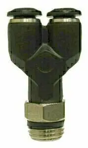 Last Chance Midland Metal 20817 Swivel Wye Connector, 6 mm Push-In Tube x 1/8 in MPT x 6 mm Push-In Tube, Composite