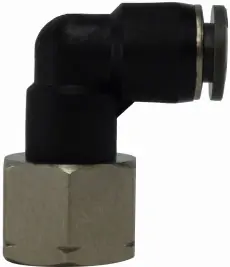 Midland Metal 20595C 90 deg Swivel Elbow, 3/8 in Push-In x 3/8 in FNPTF, Composite Fast Shipping