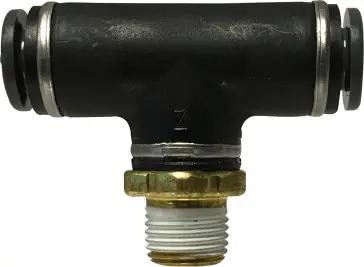 Midland Metal 720402SC Fixed Branch Tee, 1/4 in Push-In x 1/8 in Push-In x 1/4 in MIP, Composite Genuine