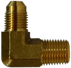 Midland Metal 28777F 90 deg Elbow, 3/4 in Male JIC x 1/2 in MIP, Brass While Supplies Last