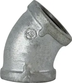 Midland Metal 64191 45 deg Elbow, 4 in FPT x 4 in FPT, Iron, Galvanized, 150 lb Mega Sale