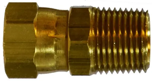Hot Deal Midland Metal 28754 Straight Swivel Adapter, 3/8 in Female 37 deg JIC x 3/8 in MIP, Brass