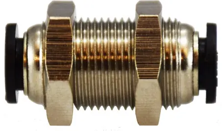 Midland Metal 20127C Bulkhead Union, 1/4 in Push-In x 1/4 in Push-In, Composite Limited Offer