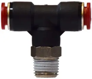 Midland Metal 20687 Swivel Branch Tee, 10 mm Push-In x 3/8 in Push-In x 10 mm Male BSPT, Composite, Nickel-Plated Weekend Sale
