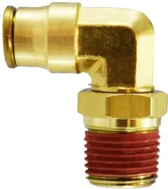 Midland Metal 20084 90 deg Swivel Elbow, 3/8 in Push-In x 3/8 in MIP, Brass Luxury