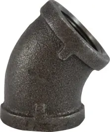 Super Sale Midland Metal 65185 45 deg Elbow, 1 in FPT x 1 in FPT, Iron, Black, 150 lb