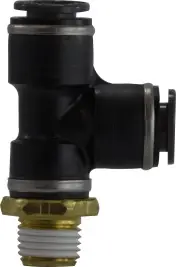Direct From Factory Midland Metal 710606SC Fixed Run Tee, 3/8 in Push-In x 3/8 in Push-In x 3/8 in MIP, Composite