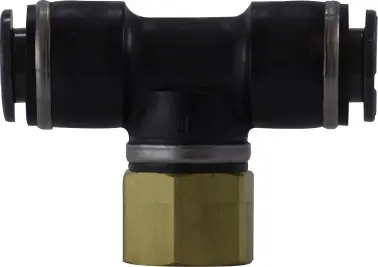Super Sale Midland Metal 770402C Branch Tee, 1/4 in Push-In Tube x 1/8 in FNPT x 1/4 in Push-In Tube, Composite