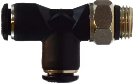 Weekend Sale Midland Metal 20673 Swivel Run Tee, 6 mm Push-In x 1/4 in Push-In x 6 mm Male BSPT, Composite, Nickel-Plated