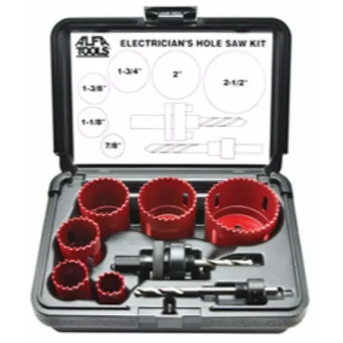 Alfa Tools HOSA8E 8 pc Electrician‘s Hole Saw Kit Limited Time