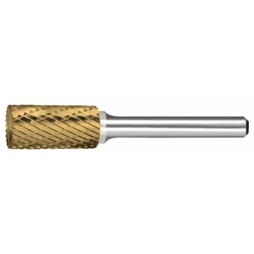 Deal Alfa Tools B71297DTN Sb-6 Carbide Burr Cylindrical End Cut Double Cut Tin Coated