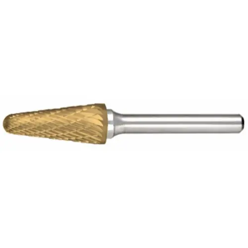 Hot Deal Alfa Tools B71285DTN Sl-6 Carbide Burr Taper Cone Radius Double Cut Tin Coated