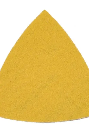 Alfa Tools VTGD080 80G Hook & Loop Dynabradetriangles Gold Paper, 50 Pack Save Now