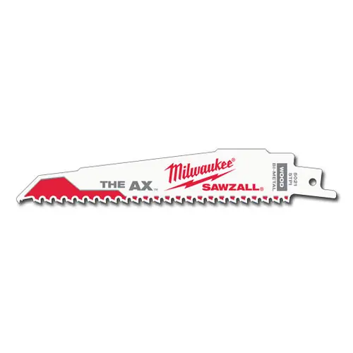 Limited Time Milwaukee Tool 48-00-5021 6" 5 TPI AX SAWZALL Blade for Wood with Nails (5 PK)
