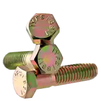 While Supplies Last 1"-14 x 6" Hex Cap Screws, Grade 5, Zinc-Yellow Cr+6, Partial Thread, Fine (UNF), Medium Carbon Steel, Qty 10