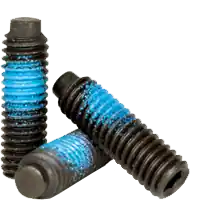8-32 x 1/2" Socket Set Screws, 1/2 Dog Point, Nylon-Patch Thermal Black Oxide, Coarse (UNC), Alloy Steel, Qty 100 Limited Time