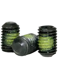 Order Now 8-32 x 5/16" Socket Set Screws, Flat Point, Nylon-Patch Thermal Black Oxide, Coarse (UNC), Alloy Steel, Qty 100