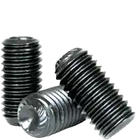 Mega Sale 3/8"-16 x 2 1/2" Socket Set Screws, Knurled Cup Point, Thermal Black Oxide, Coarse (UNC), Alloy Steel, Qty 100